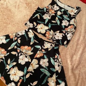 Two piece crop top and skirt